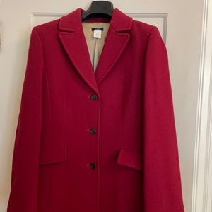 Classic JCrew coat in cranberry red size 12